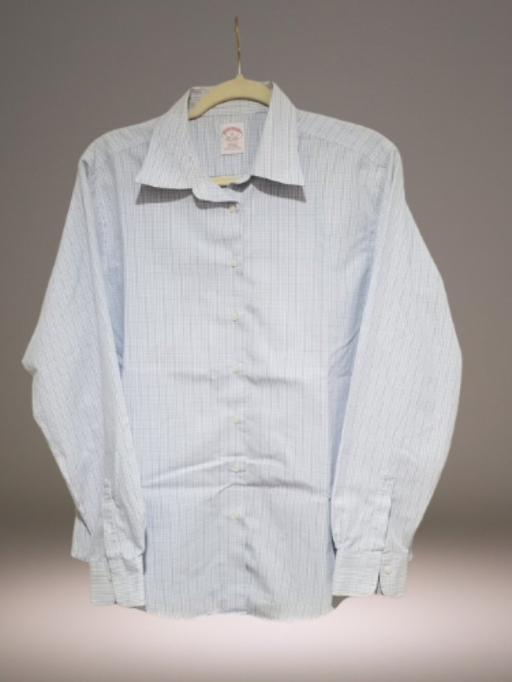 Brooks Brothers Men's 16 Classic Fit Non Iron Cotton Blue Plaid Shirt